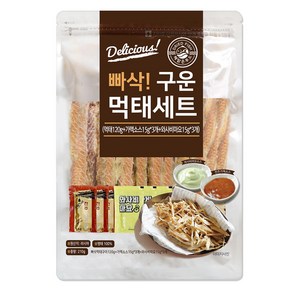 해맑은푸드 빠삭 구운 먹태구이 120g + 전주가맥소스 15g 3p + 와사비마요 15g 3p 세트, 210g, 1세트