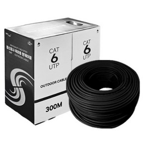 랜스타 옥외 UTP CAT6 HDPE 24AWG 300M 랜케이블 LS-C6OD300, 블랙, 1개