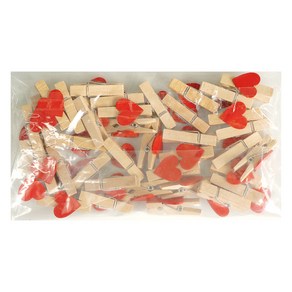 유니아트 대용량 모양 나무집게 36p, 하트, 1개