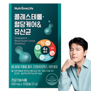 뉴트리원 콜레스테롤 혈당케어 엔 유산균 400mg, 30정, 1개