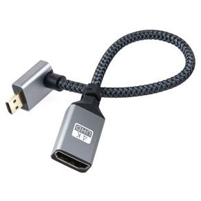 컴스마트 HDMI F to Mico HDMI M 4K 60Hz UHD 꺾임형 변환 케이블 IH687, 1개, 20cm