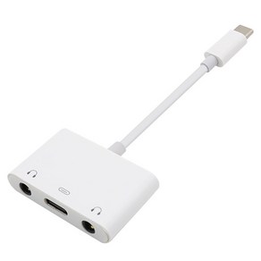 Coms USB 3.1 Type C 오디오 분배 Y 젠더 C타입 to 3.5mm 스테레오 충전 이어폰 젠더, ID383