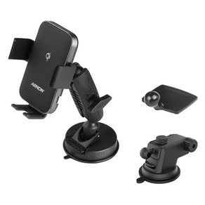 ARKON FOD2 로버스트 차량용 유리 대쉬 듀얼코일 무선 충전 휴대폰 거치대, 블랙, DWCRM379