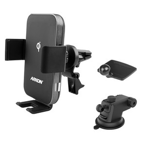 ARKON FOD2 차량용 송풍구 듀얼코일 플립 무선충전 핸드폰 거치대 DWC357, 블랙