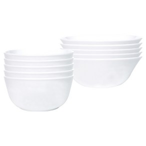 바칠레 공기 4p + 대접 4p 세트, 리얼 화이트, 1개