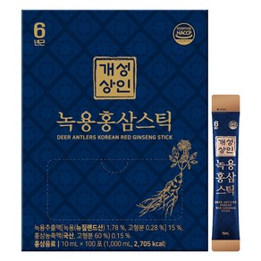 개성상인 녹용 홍삼스틱 + 쇼핑백, 100회분, 10ml, 1박스