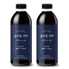 올바른커피 콜드브루원액 콜롬비아, 1L, 1개입, 2개