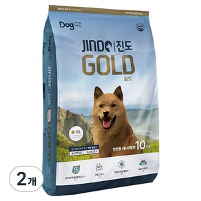 도그랑 전연령 강아지 진도 골드 건식사료, 닭, 10kg, 2개