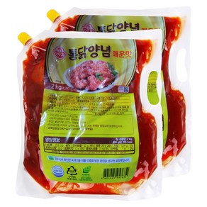 오뚜기 오쉐프 통닭양념 매운맛 소스, 2kg, 2개