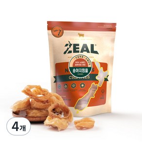 질 ZEAL 뉴질랜드산 강아지 수제간식 오래먹는간식, 송아지힘줄, 125g, 4개