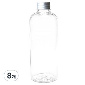 병도매닷컴 DT400 투명 음료용기 알루미늄 실버캡, 400ml, 8개