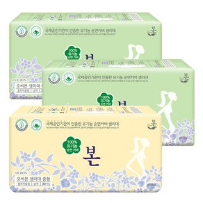 유기농본 생리대 날개형 대형 28p x 2팩 + 중형 30p