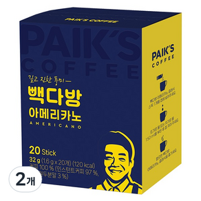 빽다방 아메리카노 스틱커피, 1.6g, 2개, 20개입