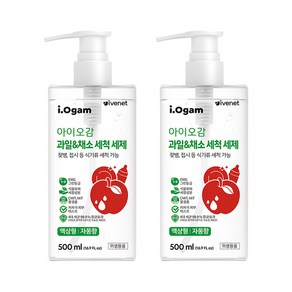 아이오감 과일&채소 세척 세제 자몽향, 2개, 500ml