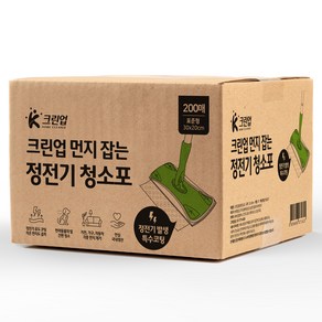 케이크린업 먼지잡는 정전기청소포 200매, 1개