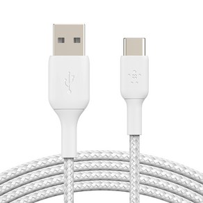 벨킨 부스트업 패브릭 USB C타입 고속 충전케이블 CAB002bt 1m, 화이트, 1개