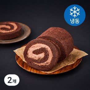 한스케익 초코 생크림 롤 (냉동) + 쇼핑백, 380g, 2개