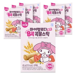 아텍스 마이멜로디 8곡 곡물스틱 크리스피롤 8p, 딸기맛, 40g, 6개