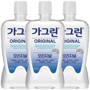 가그린 오리지널 구강청결제, 1.1L, 3개