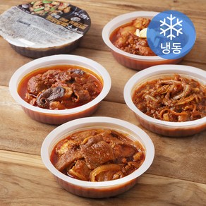 덮밥소스 모듬 C 세트 오돌뼈 210g + 제육덮밥 210g + 쭈꾸미불고기 200g + 치즈불닭 210g + 매콤 히로미찌찜닭 250g (냉동), 1세트