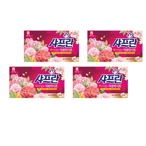 샤프란 아로마시트 시트 섬유유연제 핑크 센세이션, 50개입, 4개