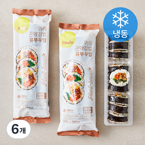 Rally 귀리곤약김밥 유부우엉 (냉동), 230g, 6개