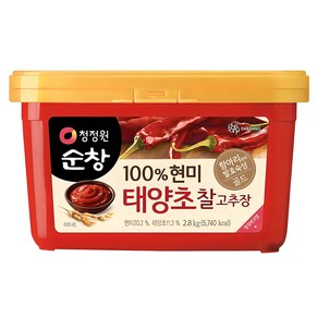 청정원순창 100% 현미 태양초 찰고추장, 2.8kg, 1개