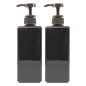 뉴앤룩 사각 디스펜서 주방세제 리필용기 샴푸 공병 650ml, 브라운, 2개