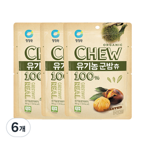 청정원 츄앤리얼 유기농 군밤츄, 80g, 6개