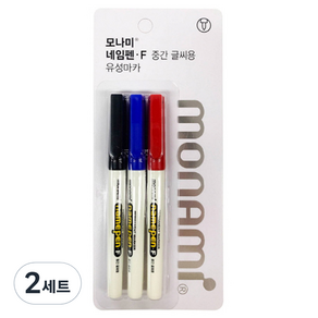 모나미 네임펜 F 혼합 3종 세트, 블랙, 레드, 블루, 2세트