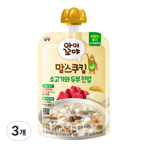 아이꼬야 유아용 맘스쿠킹 레토르트 이유식, 100g, 3개