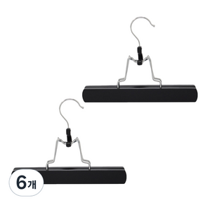 더풀문 원목 바지걸이 23cm, 블랙, 6개