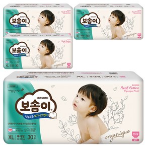 보솜이 리얼코튼 오가니크 팬티 여아용, 특대형(XL), 120매