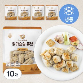 다즐샵 닭가슴살 큐브 오리지널맛 (냉동), 100g, 10개