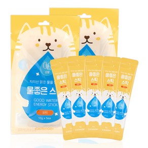 캣츠모리 고양이 물 좋은 스틱 신장 케어 간식 오리 10g x 5p, 2개