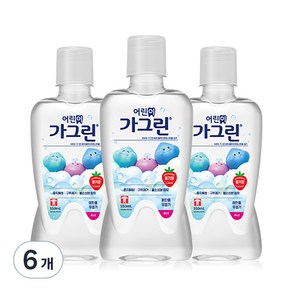 가그린 어린이용 구강세정제 딸기향, 550ml, 6개