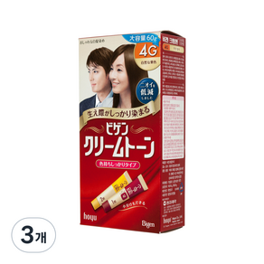 비겐 크림톤 염색제, 4G 자연 밤색, 3개