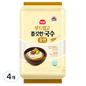 해표 부드럽고 쫄깃한 국수, 3kg, 4개