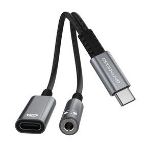 바라보고 이어폰 3.5mm to USB C타입-C타입 PD 30W 고속 충전 듀얼 젠더 A15-1