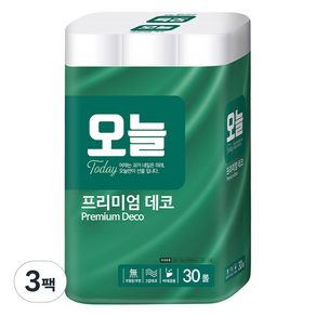 오늘 프리미엄 데코 3겹 화장지, 30롤