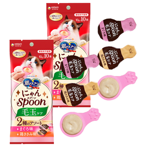 유니참긴노스푼 고양이 엘지유니참 헤어볼 스푼 간식 10g x 10p 세트, 2세트, 혼합맛(참치/닭가슴살)