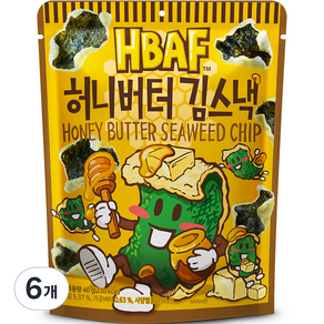 바프 허니버터 김스낵, 40g, 6개