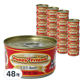 퍼피프랜드 강아지 원형 캔간식, 소고기, 100g, 48개