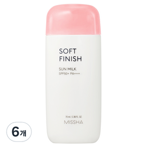 미샤 올 어라운드 세이프 블록 소프트 피니쉬 선밀크 SPF50+ PA+++, 70ml, 6개