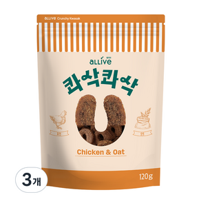 올리브 강아지 콰삭콰삭 트릿, 혼합맛(치킨/오트), 120g, 3개