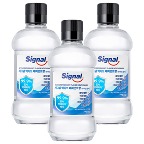 Signal 액티브 페퍼민트향 구강청결제, 770ml, 3개