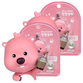 벨르아망 잔망루피 차량용 미니 방향제, 2개, 커피루피(블랙체리 + 프레쉬 코튼 + 플로럴 플라워)