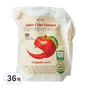 비락 오늘의 애플사이다 비니거, 36개, 110ml