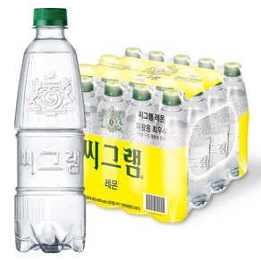 씨그램 레몬 무라벨 탄산수, 450ml, 20개