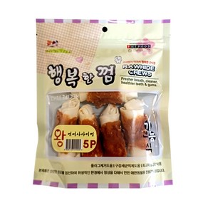 행복한껌 중소형견 간식 왕연어사사미껌 5p, 왕연어사사미, 1개